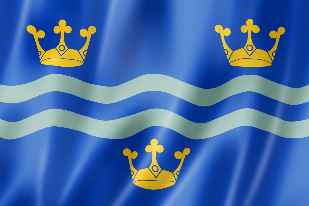 Flag of Cambridgeshire, three crowns on a blue background. Eastern Fostering Services run regular information events on fostering in Cambridgeshire.